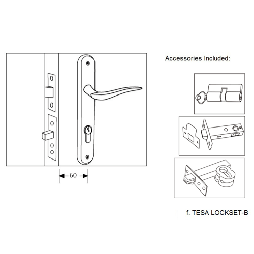 Tesa Solid Forged Brass Lever Lockset B – Architec